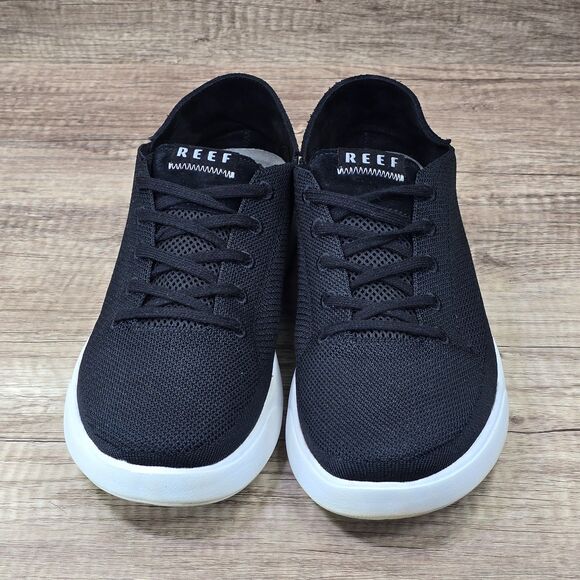 REEF SwellSole Neptune Men\'s Size 12 Black White Lace Up Knit Comfort Shoes